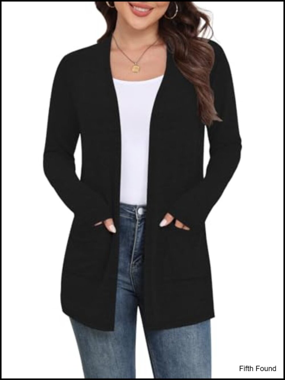 Lightweight Open Front Cardigan Long Sleeve with Pockets